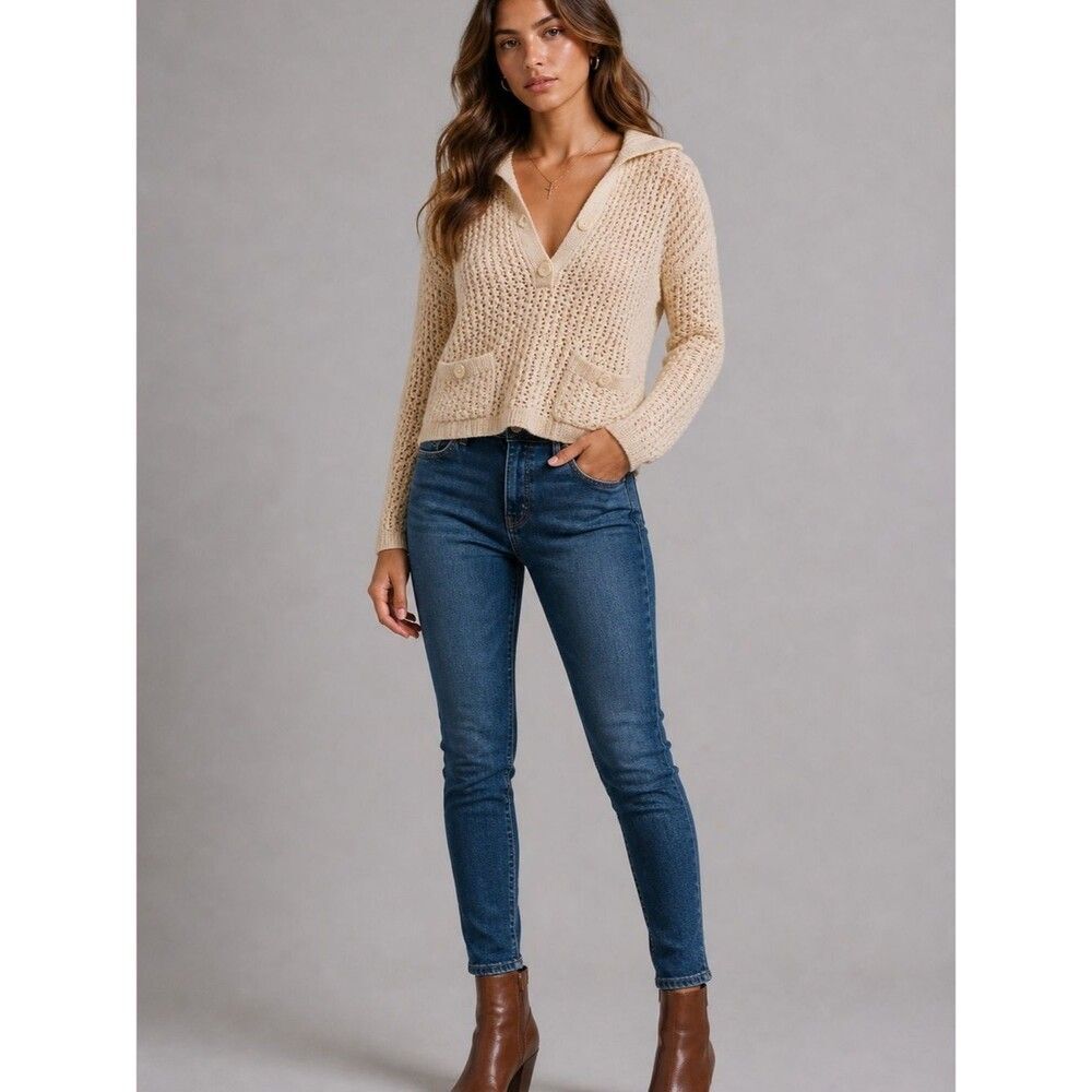 Rebecca Taylor Cream Knit Sweater